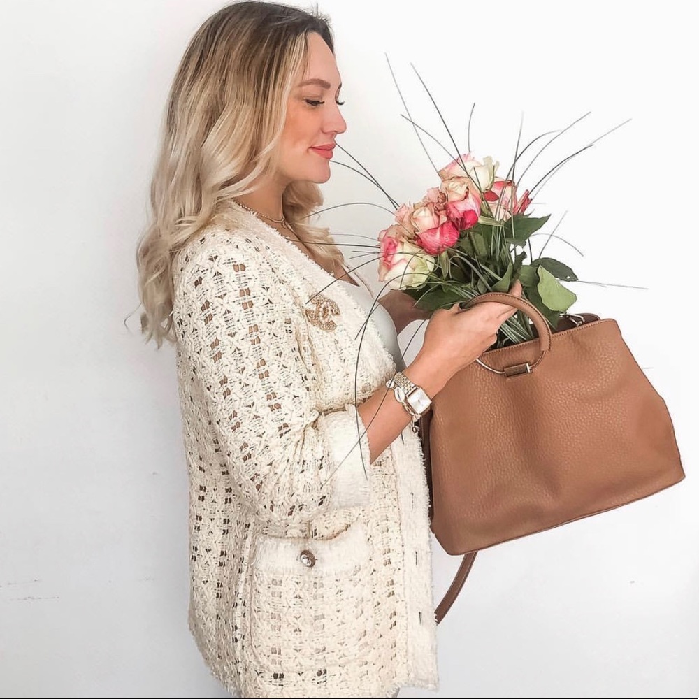 BLOGGERS FAV ZARA TEXTURED WEAVE BLAZER JACKET WITH JEWEL BUTTONS